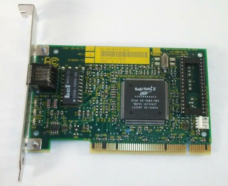 3Com Fast EtherLink XL PCI 3C905B-TX 03-0172-410 REV B 10/100BASE-TX Ethernet-sovitin