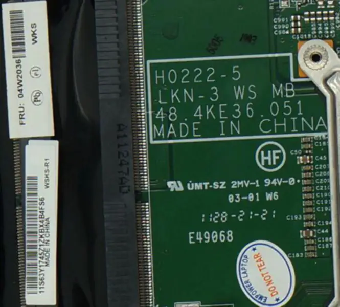 Lenovo W520 T520 T520i PN:04W2036 Emolevy