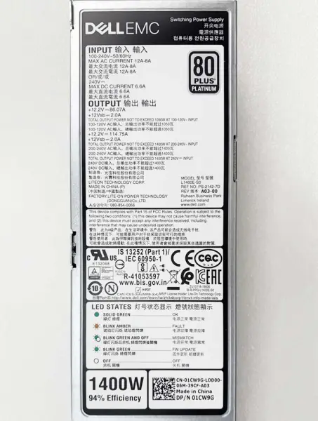 Emc 078-000-080 078-000-111-00 078-000-111 Sg9001 2200w Standby-virtalähde