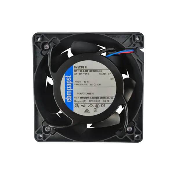 Alkuperäinen Ebmpapst DV5218N 48VDC 127 * 127 * 38mm 0.395A 18.5W 5000RPM 2700m3/h aksiaalinen tuuletin signaalilähettimelle