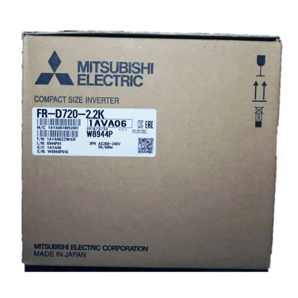 valmistettu Japanissa Mitsubishi FR-D720-100-NA FR-D700-sarjan taajuusmuuttaja (VFD)