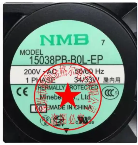 NMB 15038PB-B0L-EP 15038PB-B0L-EP-00 TUULETIN 200V 34/33W