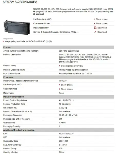 Siemens PLC:n ja hmi:n välinen kaapeli 6ES7153-2BA81-0XB0 6ES71532BA810XB0