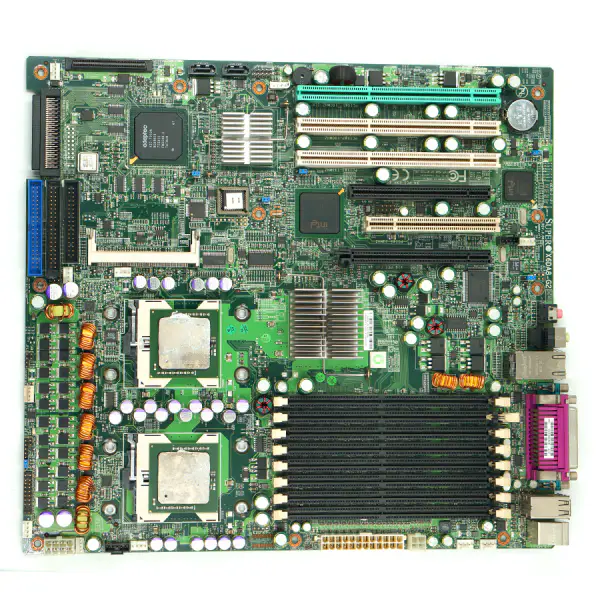 SUPER työasemalevy SUPER X6DA8-G2 REV 3.00 dual xeon 604 socket ja scsi 68 pin raid-liitäntä teollisuusemolevyllä