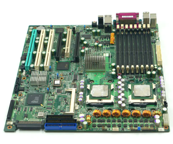 SUPER työasemalevy SUPER X6DA8-G2 REV 3.00 dual xeon 604 socket ja scsi 68 pin raid-liitäntä teollisuusemolevyllä