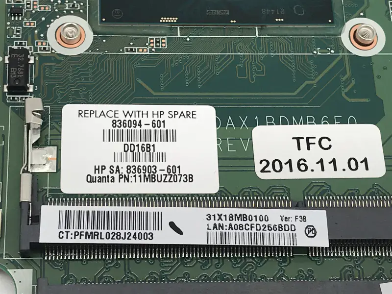 HP 836094-001 836094-501 836094-601 DAX1BDMB6F0-emolevy 836094-501 836094-601 DAX1BDMB6F0-emolevy