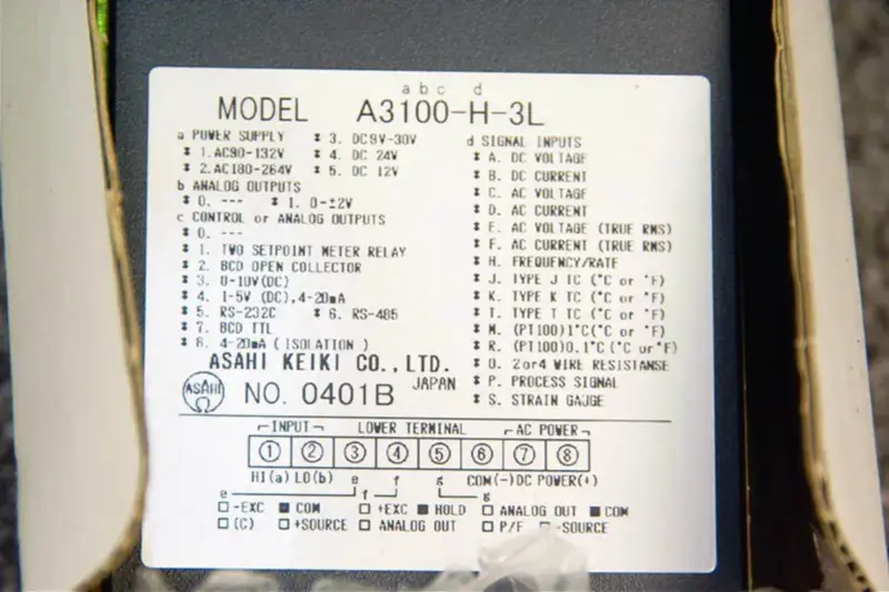 ASAHI KEIKI CO.,LTD MITTARIOHJAIN A3100-H-3L NE A3100
