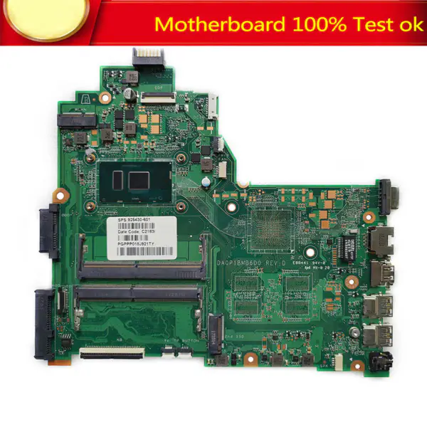 HP 925430-601 DA0P1BMB6D0 ja SR342 i5-7200u -suorittimen emolevy HP 925430-601 DA0P1BMB6D0 kanssa