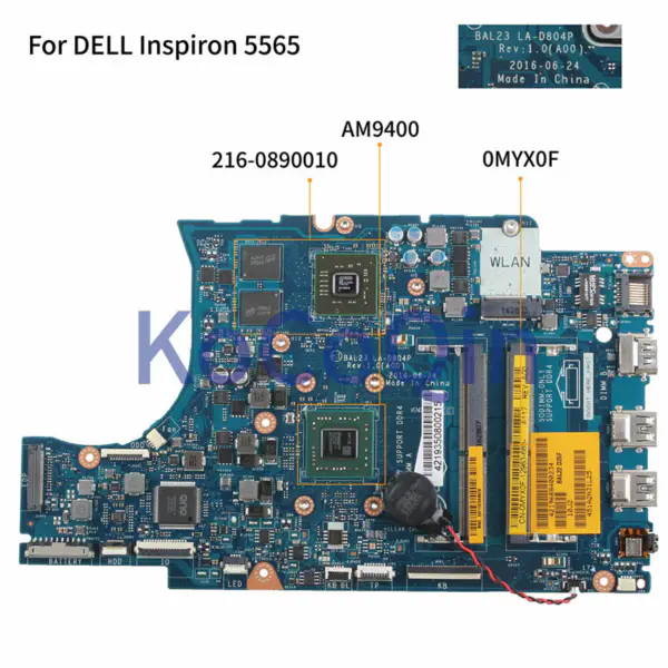 Dell 0MYX0F LA-D804P -emolevy (Dell 0MYX0F LA-D804P)
