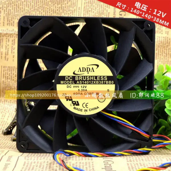 ADDA 14038 14CM 12V 5.20A tuuletin AS14012XB387BB0 tuuletin