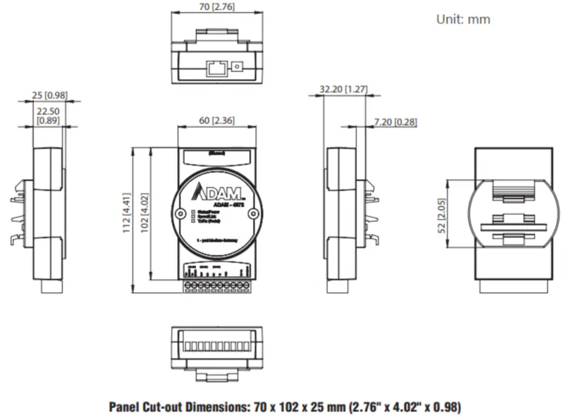 Advantech ADAM-4572-CE 1-porttinen Modbus-yhdyskäytävä