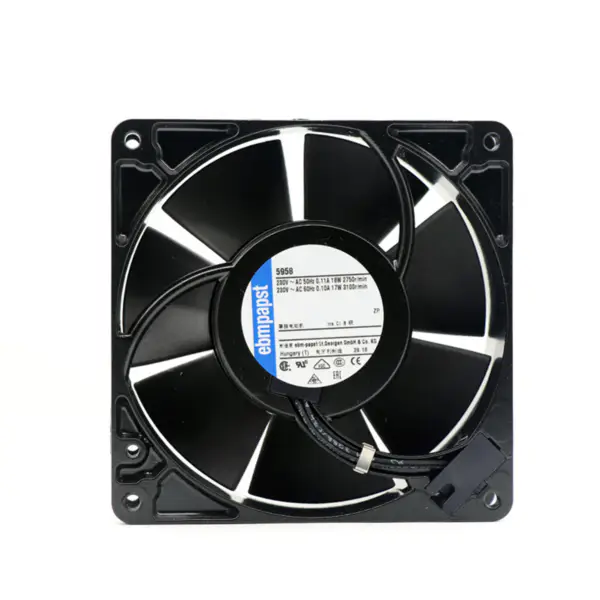 koko 127 x 127 x 38mm 230 V ac ilmavirta 180m3 / h 2750rpm 5958 ebmpapst jäähdytystuuletin