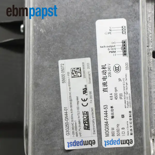 Ebmpapst G3G250-GN44-01 Tuuletin