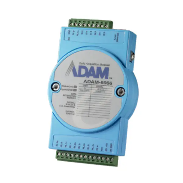 Advantech ADAM-6066-D 6-kanavainen digitaalinen tulo ja 6-kanavainen tehorele Modbus TCP -moduuli