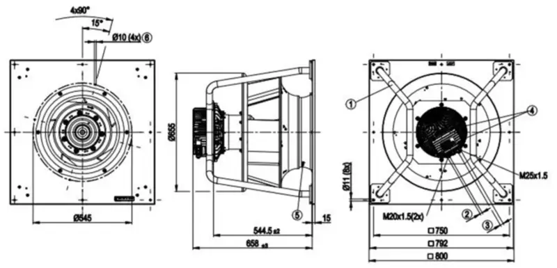 Ebmpapst K3G560-PC04-01 Tuuletin
