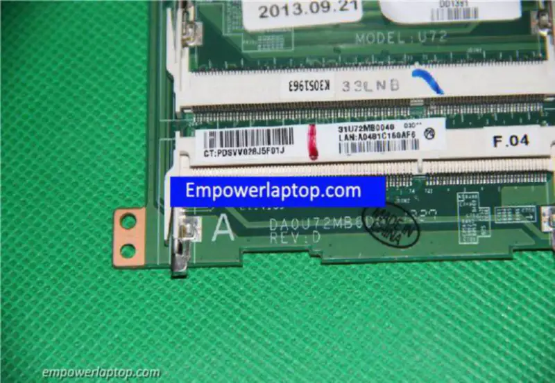 HP 727202-501 DA0U72MB6D0 A8-5545M -emolevy DA0U72MB6D0 A8-5545M