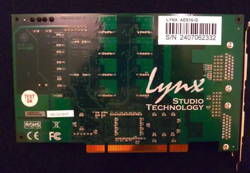 LYNX AES16 Professional Sound Card PCI G -liitäntä