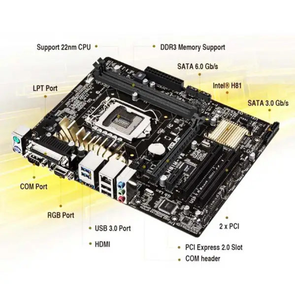 H81-emolevy Asus H81m-v3:een