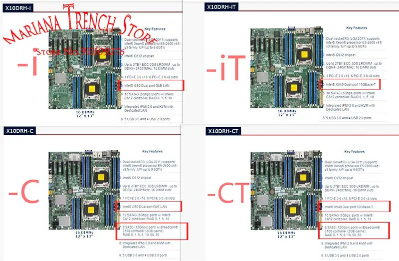 X10drh-ct Supermicro-emolevylle Lga2011 E5-2600 V4/v3 perhe Ddr4 Dual Port 10gbase-t Sas3 (12gbps) Ipmi 2.0