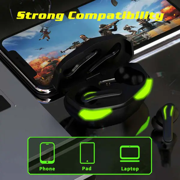 2023 Mobile Handsfree langattomat kuulokkeet 65ms Low Latency Gaming Headset Melunvaimennus D17 Tws korvanapit