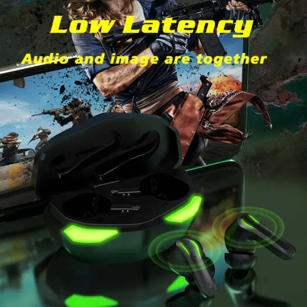 2023 Mobile Handsfree langattomat kuulokkeet 65ms Low Latency Gaming Headset Melunvaimennus D17 Tws korvanapit