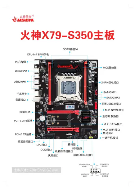 Hsgm X79-s350 emolevy Lga 2011 Cpu Socket 128gb muisti Tietokoneen palvelinemolevy emolevy