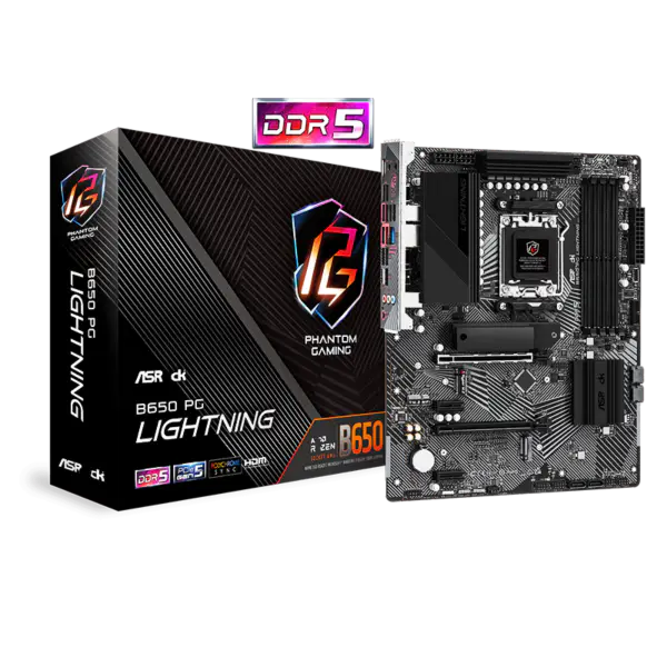 Asrock Atx emolevy B650 Pg Light Ning Ddr5 Am5 Support Cpu 7950x 7900x 7700x 7600x 7600x