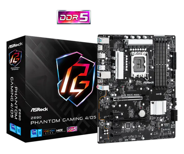 Asrock Z690 Phantom Gaming 4/d5 Phantom Gaming emolevy tukee Ddr5 Cpu 12600k 12900k Intl Z690 Lga1700