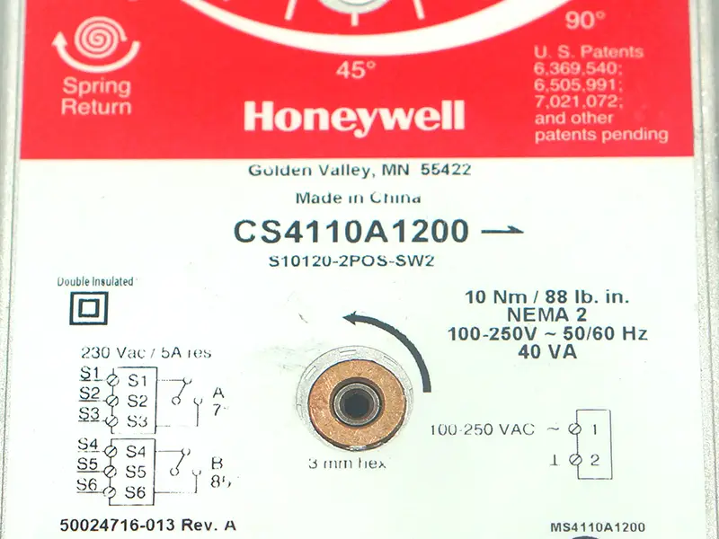 Honeywell CS4110A1200 Damper venttiilin toimilaite