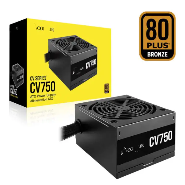 Cors Air Power Pc virtalähde Cv750 750w Atx korkea virtalähde 80plus hiljainen tuuletin Rps0146