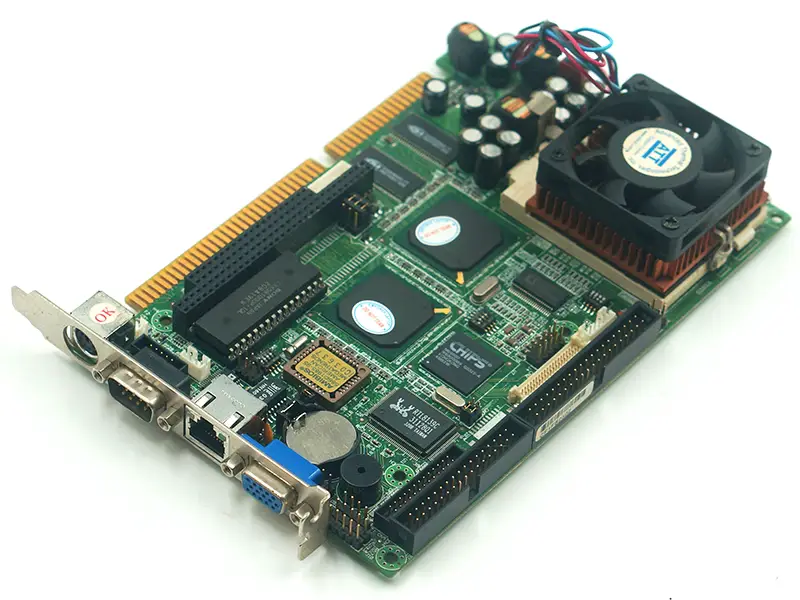 FB2502 VER:1.4 emolevy CPU:lla ja tuulettimella varustettuna