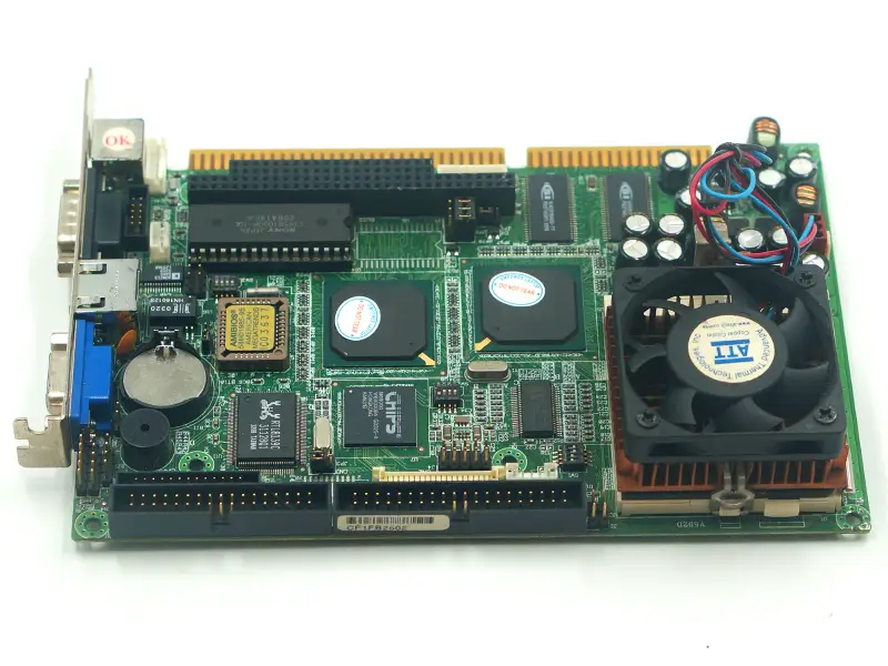 FB2502 VER:1.4 emolevy CPU:lla ja tuulettimella varustettuna