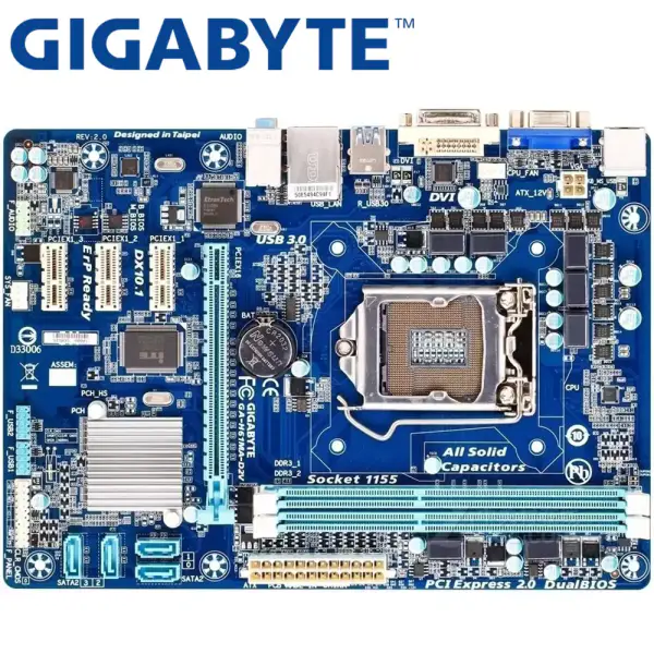 Gigabyte GA-H61MA-D2V Työpöytäemolevy H61 Socket LGA 1155 i3 i5 i7 DDR3 16G uATX