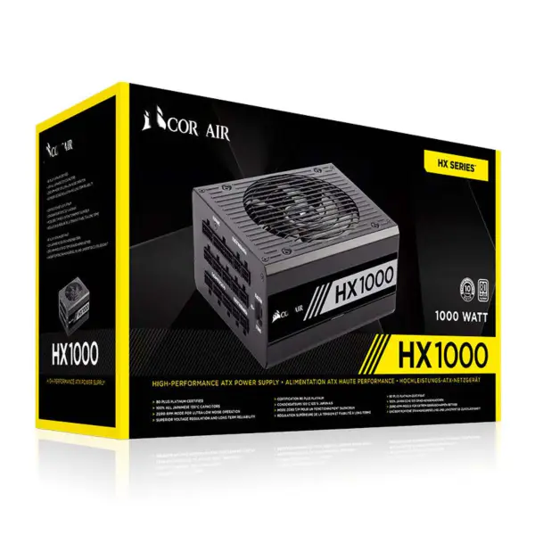 Cors Air Power 1000w Hx1000 työpöydän virtalähde 80plus Platinum Active Pfc Full Module Pcie5 Support 4090