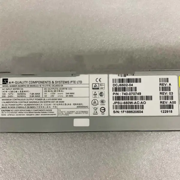 Juniper Jpsu-650w-ac-ao Mx204 Ac virtalähde