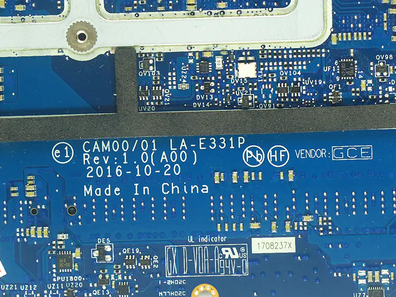 Dell XPS 15 9560 CAM00/01 LA-E331P CN-0YV12N 0YV12N YV12N YV12N -emolevy