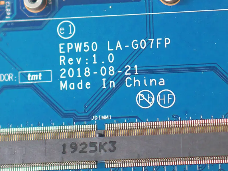 HP 15-DA 15T-DA EPW50 LA-G07FP L68087-601 L68087-501 L68087-001 emolevy SRGP5 I3-10110U DDR4