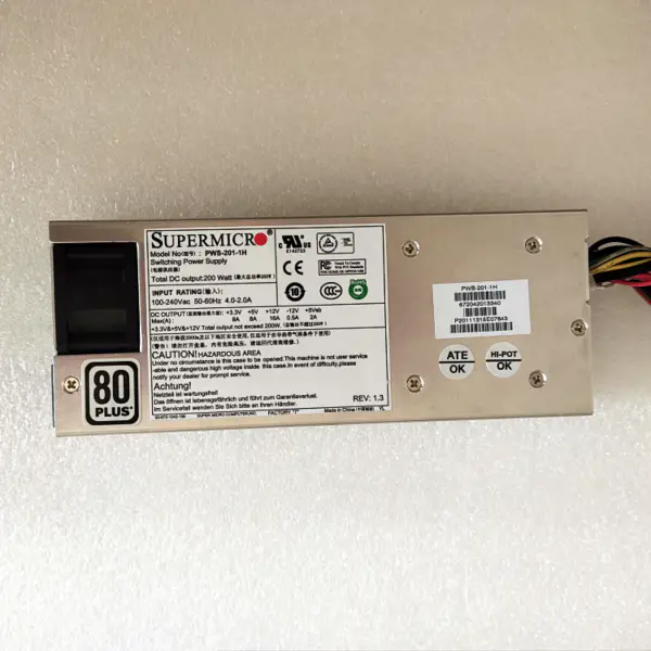 Supermicro 1U 200W virtalähde PWS-201-1H