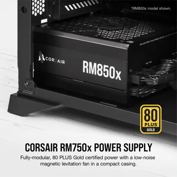 Cors Air virtalähteet yksiköt Psu Rm750x 750w Gold sertifiointi koko moduuli tuuletin Start-stop älykäs herätys Rps0123