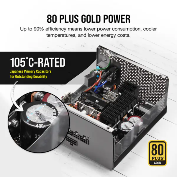 Cors Air virtalähteet yksiköt Psu Rm850x 850w Gold sertifiointi koko moduuli tuuletin Start-stop älykäs herätys Rps0124