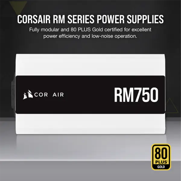 Cors Air virtalähde yksikkö Psu Rm750 750w valkoinen koko moduuli 80plus Gold virtalähde 140mm hiljainen tuuletin Smart Wake-up Rps0119