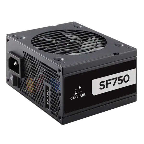 Cors Air Power Pc virtalähde Sf750 750w Platinum Sfx virtalähde 80 Plus Platinum Full Module tuuletin pysähtyy
