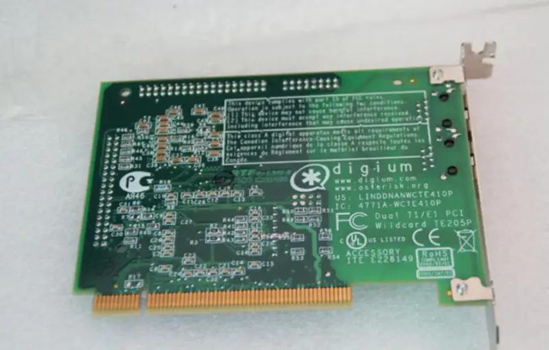 Digium Wildcard TE205P Dual Port ISDN PCI-kortti teollinen emolevy