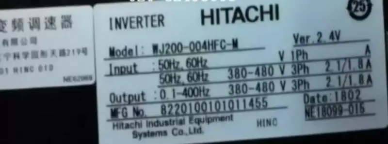 HITACHI INVERTTERI WJ200-004HFC-M 0.4KW UUSI