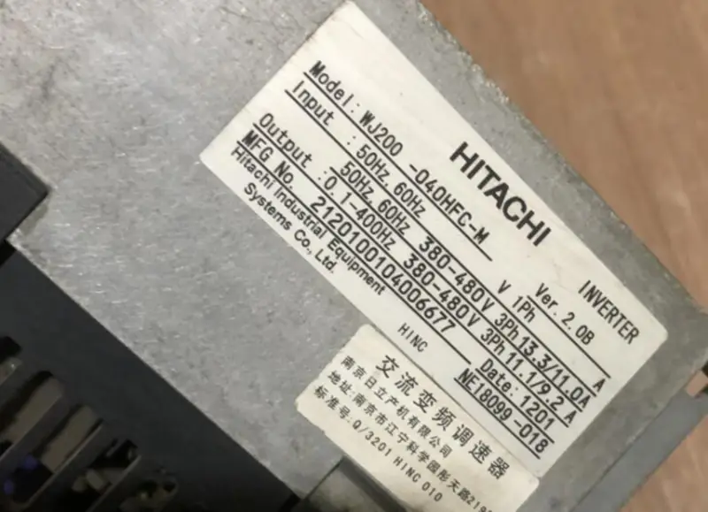 HITACHI INVERTTERI WJ200-040HFC-M 4.0KW UUSI