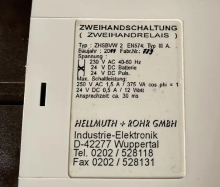 HELLMUTH+ROHR ZHSBVW2 RELEET