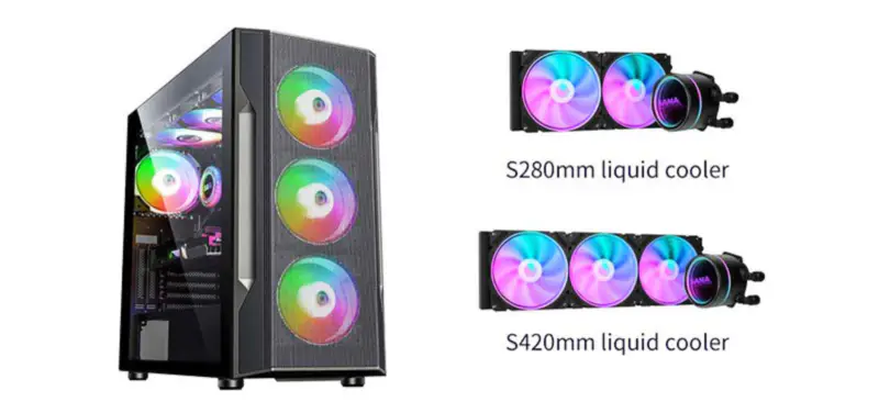 Integroitu Cpu vedenjäähdytin nestejäähdytin värikkäällä tuulettimella