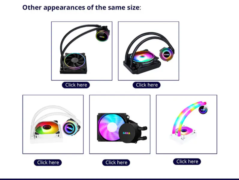 Sama 12cm Aio Cpu jäähdytin jäähdytin kupari näyttö vesi nestejäähdytys Pc Cpu jäähdytin Rgb hehkua alemman melun pumppu