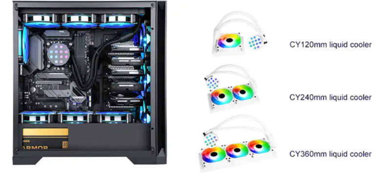 Sama 24cm Aio Cpu jäähdytin jäähdytin kupari näyttö vesi nestejäähdytys Pc Cpu jäähdytin Rgb hehkua alemman melun pumppu