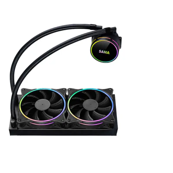 Sama 24cm Aio Cpu jäähdytin jäähdytin kupari vesi neste jäähdytys Pc Cpu jäähdytin Rgb Glow